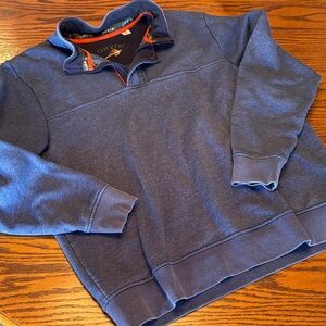 Orvis Men's Heathered Blue Zip-Up Sweater